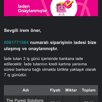 Watsons Siparişimi İptal Ediyor