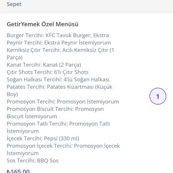 Geç Gelen Ve Çok Kötü KFC Getir Yemek Menüsü
