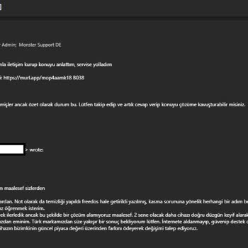 Monster Notebook Tulpar V20.3 Sorunlu Seri Ürün