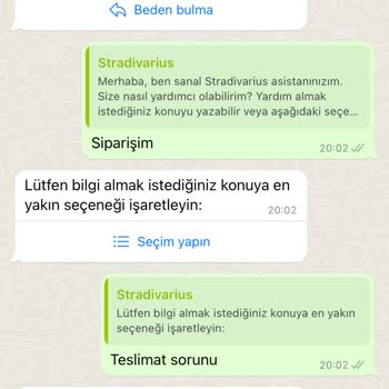 Stradivarius Teslimatın Gecikmesi Ve Hatalı İletişim Bilgileri