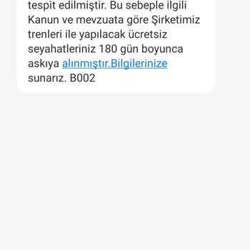 TCDD Ücretsiz (engelli) Seyahat Hakkımızı 6 Boyunca Askıya Alınması