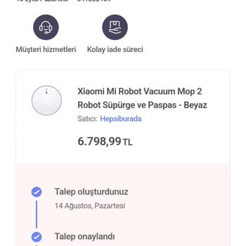 Hepsiburada D-market Ürün Arızası Takibi