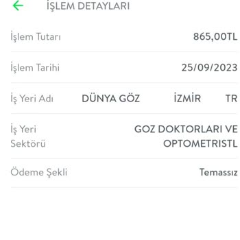 İzmir Dünya Göz Hastanesi Hastanesi Muayene Şikayeti