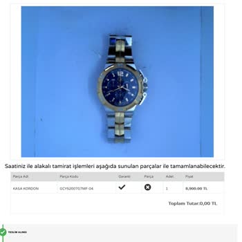 Saat & Saat Saat Değişimi Saatimi Yeni Alınmış Olup Kusurlu Olduğu Halde Mağdur