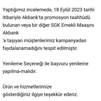 Akbank Emekli Müşterilerine Promosyon