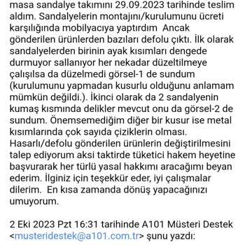 A101 Kusurlu Ürün Gönderimi