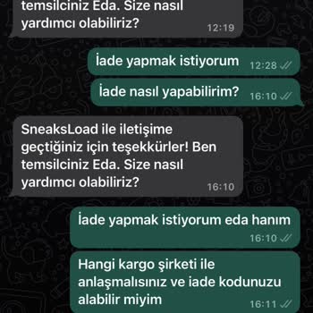 Sneaksload'a İade İçin Yazıyorum Ama Cevap Vermiyorlar