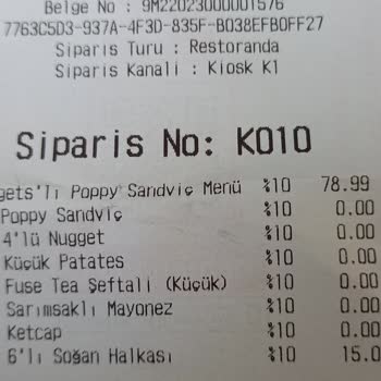 Popeyes Ürün Eksik Ve Yanlış Veriliyor