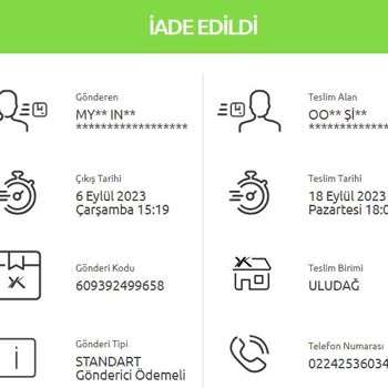 Yurtiçi Kargo Ürünü Teslim Edemedi