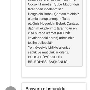 Bursa Belediyesi Hoşgeldin Bebek Uygulaması Yalan