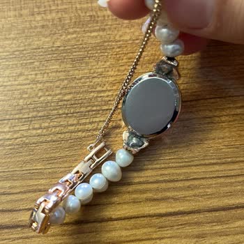 Bej Vintage Kusurlu Ürün İnci Saat