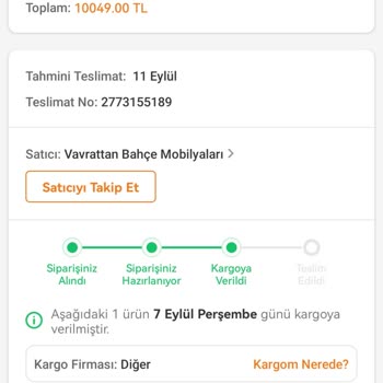 Trendyol Sipariş Teslim Edilmemesi