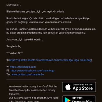 Transfergo Kazandığım Ödülü Hesabımdan Kaldırdı