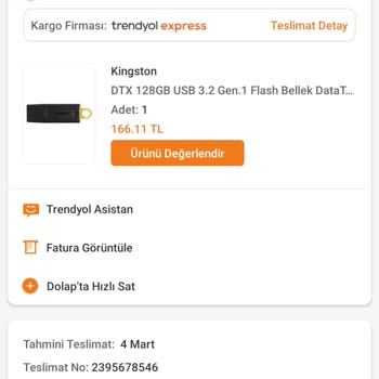 Kingston Marka Flash Bellek Dışı 128 GB İçi 32 GB Kullanım 32 GB