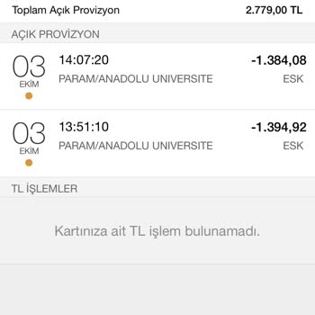 Anadolu Üniversitesi Kartımdan İki Defa Harç Ödemesi Çekildi