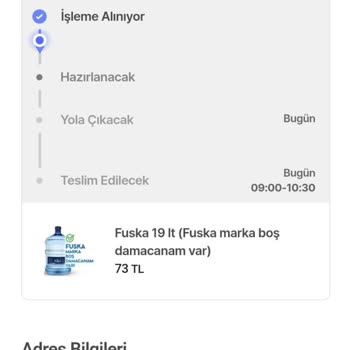 Hepsiburada Market'ten Aldığınız Su Saatinde Teslim Edilmiyor