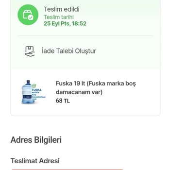 Hepsiburada Market'ten Aldığınız Su Saatinde Teslim Edilmiyor