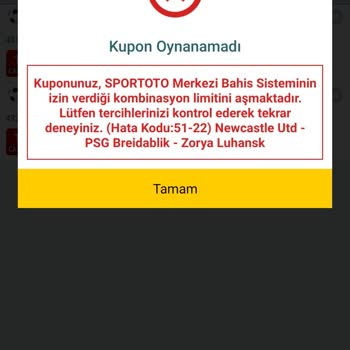 Nesine.com Limit Problemi
