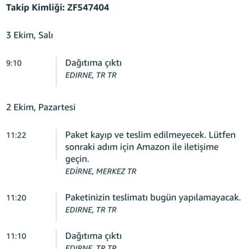 Amazon Kargomun Teslim Edilememesi