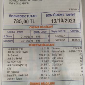 İSKİ 248 TL Atık Su Bedeli
