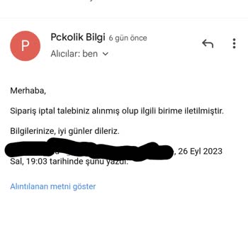 1 Hafta Oldu Ama Pckolik Paramı Hala İade Etmedi