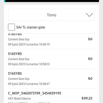 Vodafone C_mop Tarafından Faturaya Para Yansıtıldı