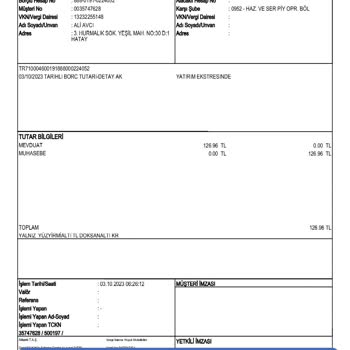 Ak Yatırım Borç Alacak Kesintisi