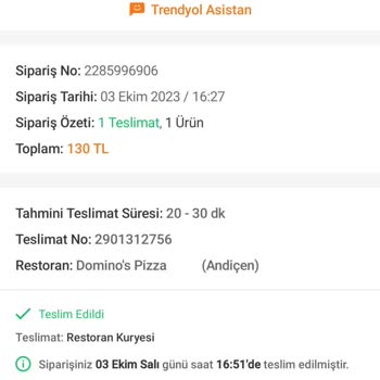 Trendyol Yemek Domino's Pizza 30 Dakika Kuralı Sorunu