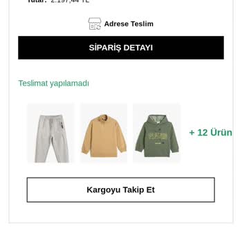 Koton'un Teslim Etmediği Ürünlerin Ücret İadesini Yapmaması!
