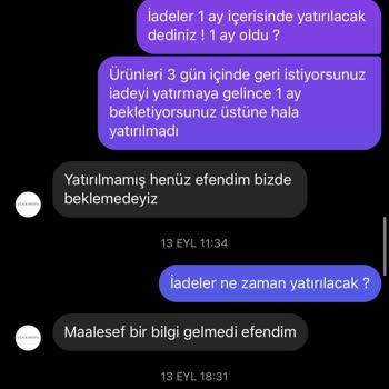 Sehrimodabutik İade Parasını Yatırmıyor