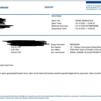 İninal Kart Ücret Karşılığında Hizmet Alamamak