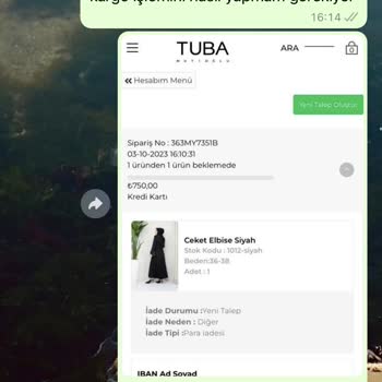 Tuba Mutioğlu Ürün İadesi Alınmıyor