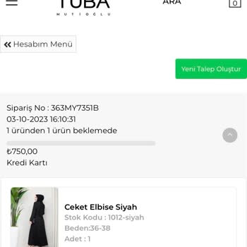 Tuba Mutioğlu Ürün İadesi Alınmıyor