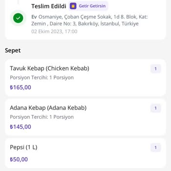 Getir Hem Yemeğim Teslim Edilmedi Hem De Param Alındı