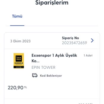 Exxen Sports Paket İşlemi