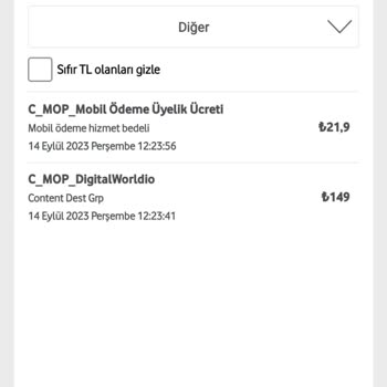 Vodafone Mobil Ödemenin Rızam Dışında Hattıma Ücret Yansıtması
