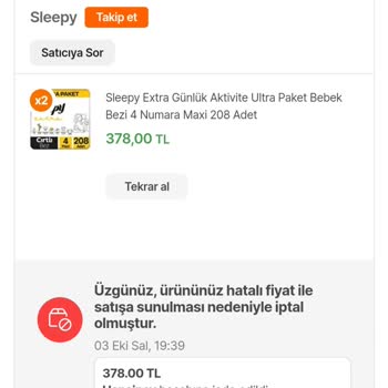 Sleepy Sebepsiz Yere Siparişim İptal Edildi!