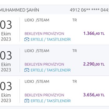 Lidio Ödeme Hizmetleri Bilgi Dışında Kartımdan Yapılan İşlem