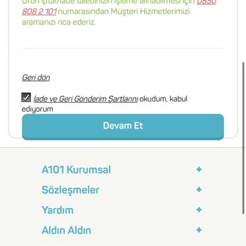A101 Gelmeyen Kargom Geri İade Olmuş