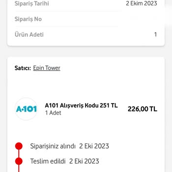 Vodafone Her Şey Yanımda A101 Alışveriş Kodu Gelmedi
