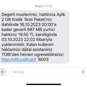 Vodafone İstek Dışı Paket Tanımlaması