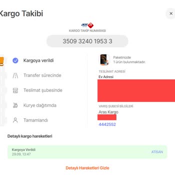 Atışan Aras Kargo Şubesi Kargomu Yollamıyor.