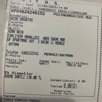 PTT Kargo Kargom Teslim Edilmedi