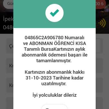BURULAŞ Öğrenci Abonman Yaptırdım Ama Olmadı.