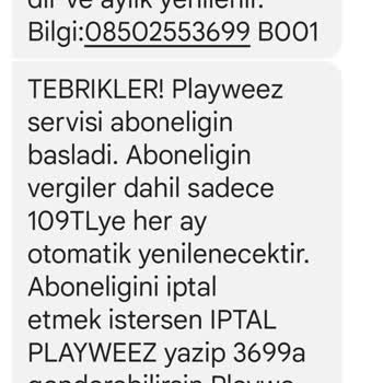 Playweez Bilgim Dışında Abonelik Başlatma