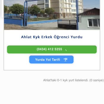 Kredi ve Yurtlar Kurumu Erkek Yurdu Yok