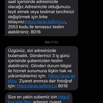 Aras Kargo Evde Bulamadık Yalanı
