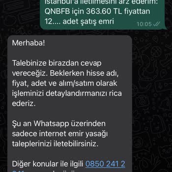 Midas'a Verdiğim İnternet Üzerinden Satış Emrini Hk