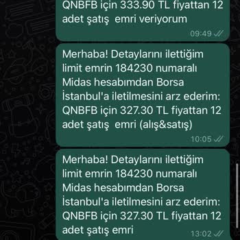Midas'a Verdiğim İnternet Üzerinden Satış Emrini Hk