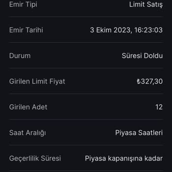 Midas'a Verdiğim İnternet Üzerinden Satış Emrini Hk